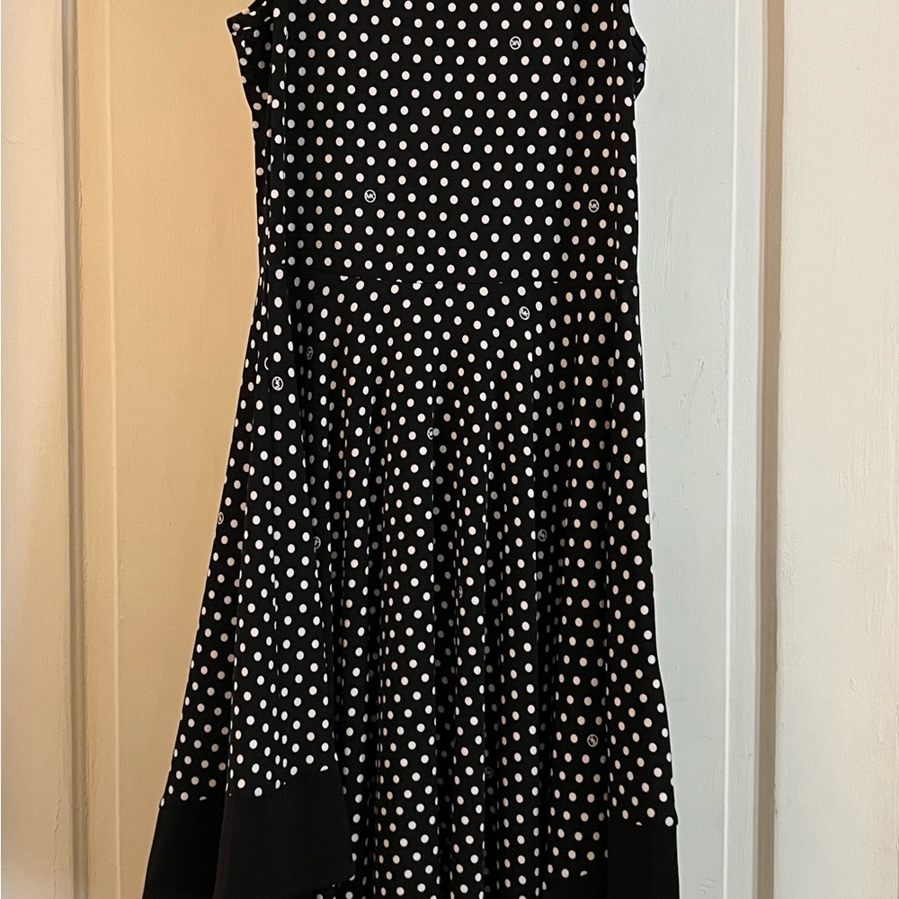 Michael Kors Black and White Midi Dress